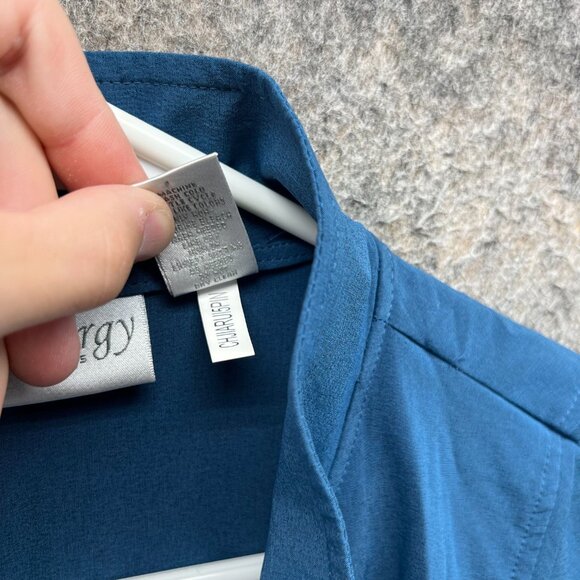 Zenergy Jacket Womens 2 Blue Full Zip Chico's Track Windbreaker Lightweight - Picture 8 of 11